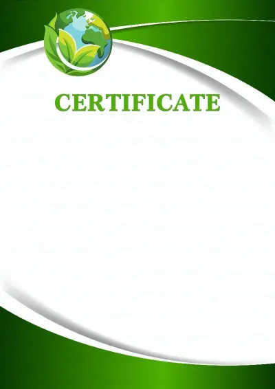 «Green Planet» certificate template