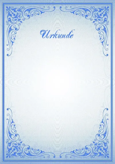 Feierliche Urkunden-Vorlage «Blaue Muster»