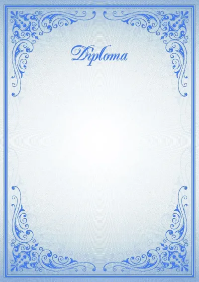 Formal diploma template 'Blue Patterns'