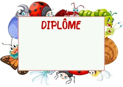 Modèle de diplôme pour enfant «Petites bêtes et araignées»