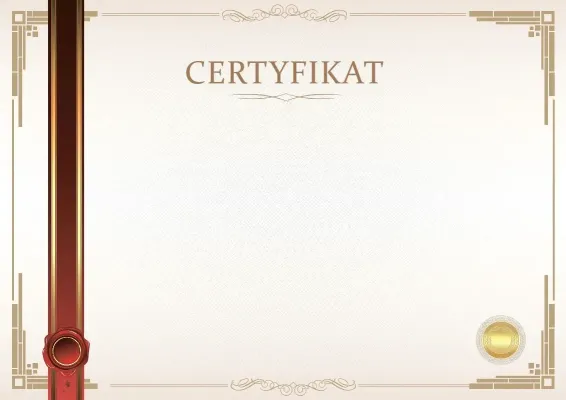 Szablon oficjalnego certyfikatu „Uroczysty moment”