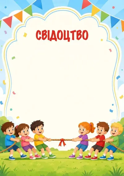 Шаблон свідоцтва «Веселі старти»