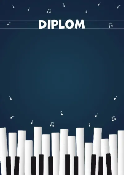 Musik-Diplomvorlage «Fröhliches Klavier»