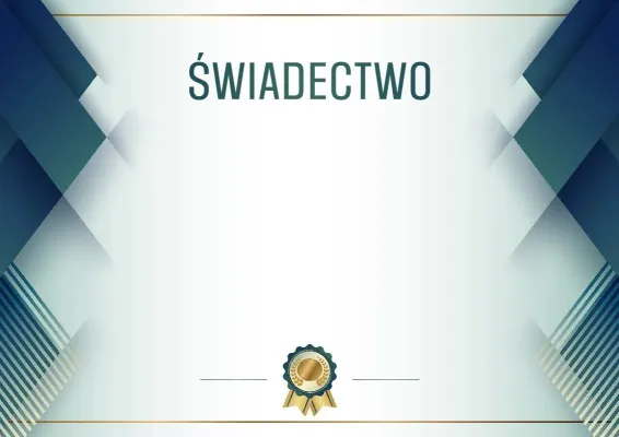 Szablon uroczystego świadectwa «Niebieska stal»