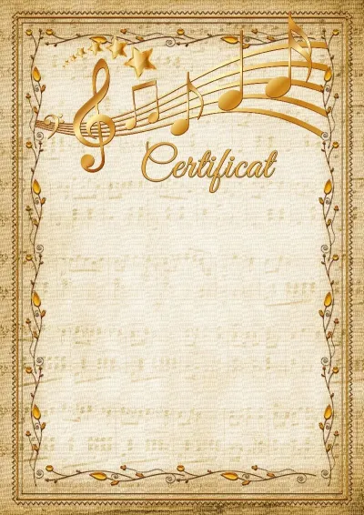 Șablon de certificat muzical 'Melodia'