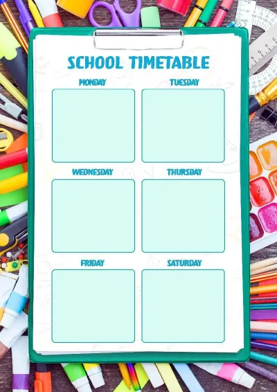 School timetable template «School Commotion»