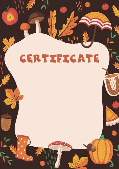 Children's Certificate Template 'Autumn Silence'