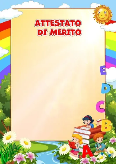 Modello di attestato scolastico 'Ho letto l'alfabeto'