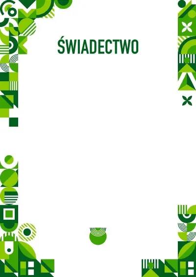 Szablon świadectwa „Szmaragdowy algorytm”