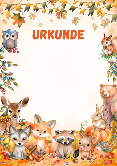 Vorlage für Kinder-Urkunde „Hüter des Waldes“