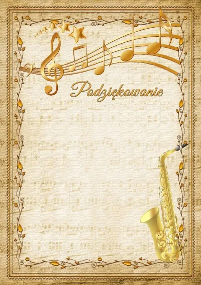 Szablon muzycznego podziękowania «Saksofon»