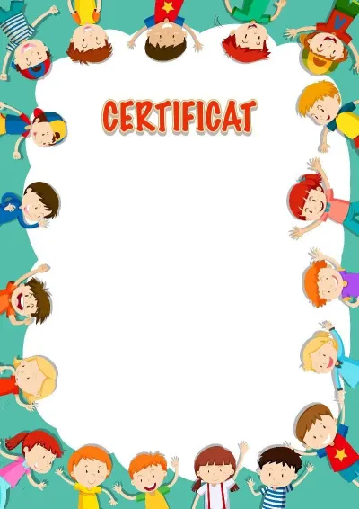 Modèle de certificat pour enfants «L'amitié des enfants du monde entier»