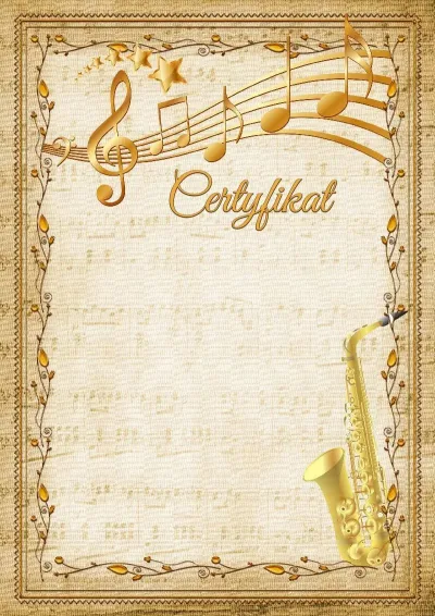 Szablon muzycznego certyfikatu «Saksofon»