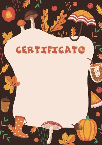 Modello di certificato per bambini «Silenzio d'autunno»