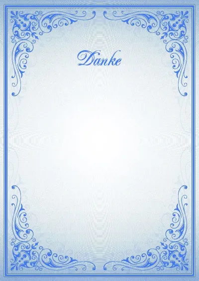Feierliche Dankschreiben-Vorlage «Blaue Muster»