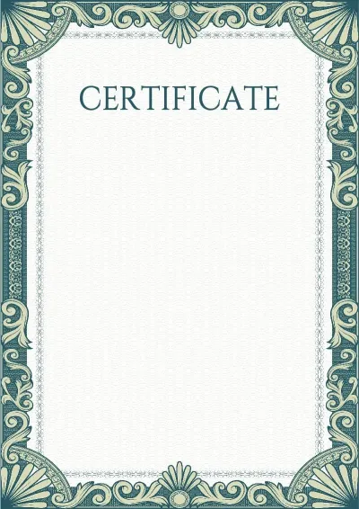 Artistic Certificate Template 'Greensleeves'