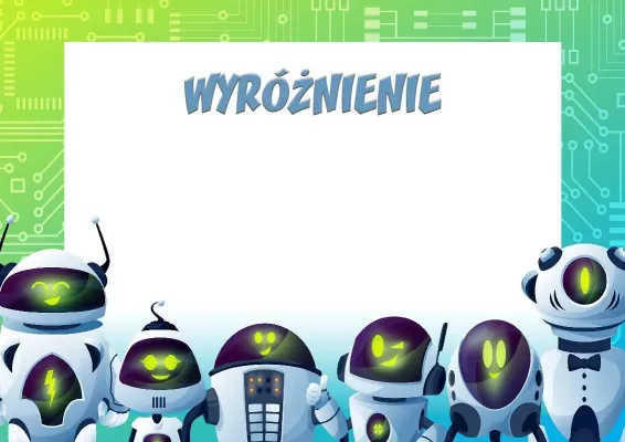 Szablon szkolnego wyróżnienia «Roboty - przyjaciele»