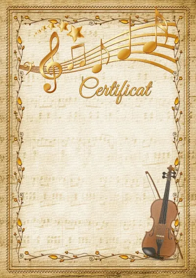 Modèle de certificat musical «Violon»