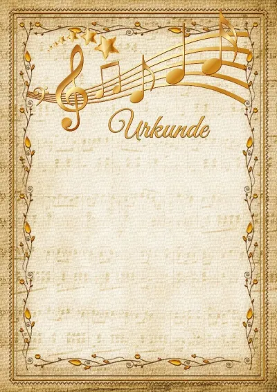 Musikalische Urkunden-Vorlage «Melodie»
