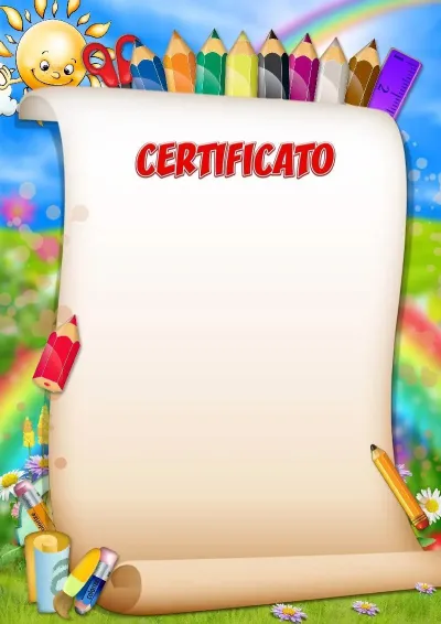 Modello di certificato «Matite allegre»