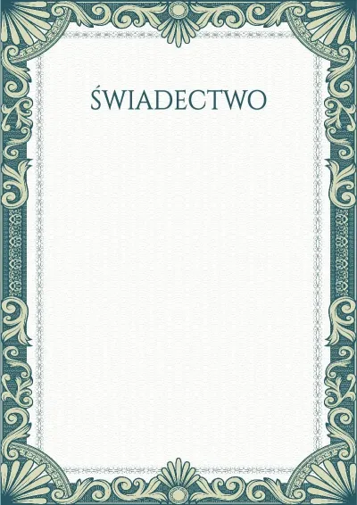 Szablon artystycznego świadectwa „Zielone rękawy”