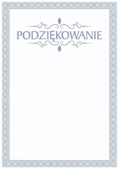 Szablon uroczystego podziękowania «Błękitna Bryza»