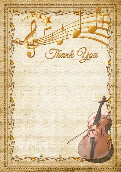 Musical letter of appreciation template «Contrabass»