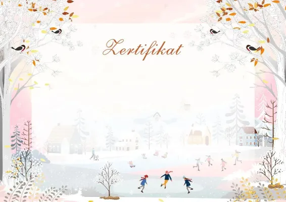Künstlerische Zertifikat-Vorlage «Erster Wintertag»