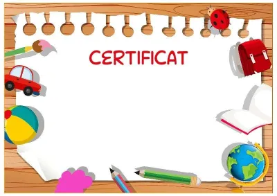 Modèle de certificat pour enfants «Ma maternelle préférée !»