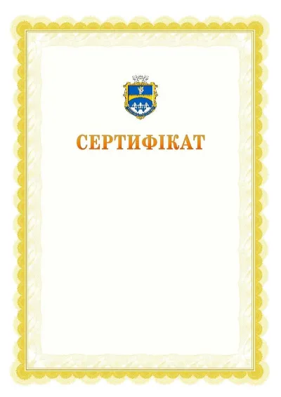 Шаблон офіційного почесного сертифіката №17
