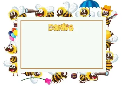 Kindervorlage für ein Dankschreiben „Lustige Bienchen“