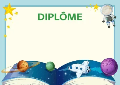 Modèle de diplôme pour enfants «Étendues cosmiques»
