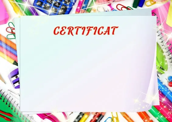 Șablon de certificat școlar «Poznă școlărească»