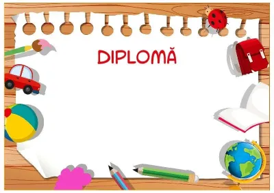Șablon de diplomă pentru copii «Grădinița mea iubită!»