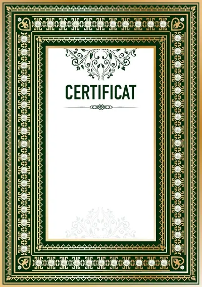 Modèle de certificat solennel «Renaissance»