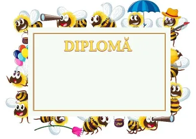 Șablon de diplomă pentru copii „Albinuțe vesele”