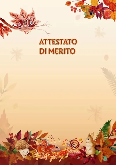 Modello di attestato per bambini «Giochi d'autunno»