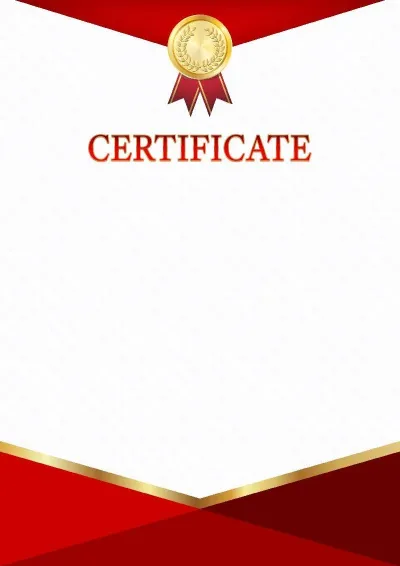 Ceremonial certificate template «Red and Gold Triumph»