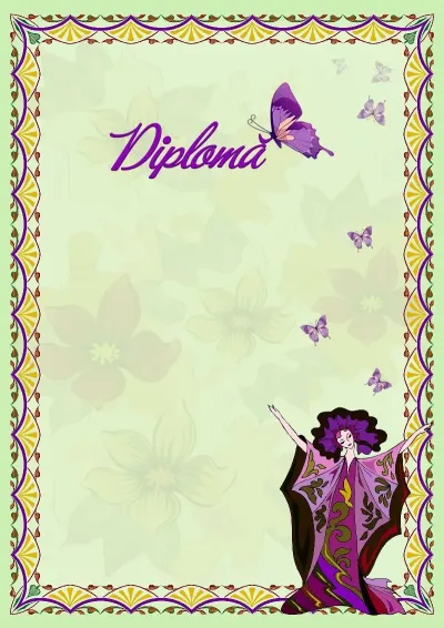 Șablon diplomă „Armonie”