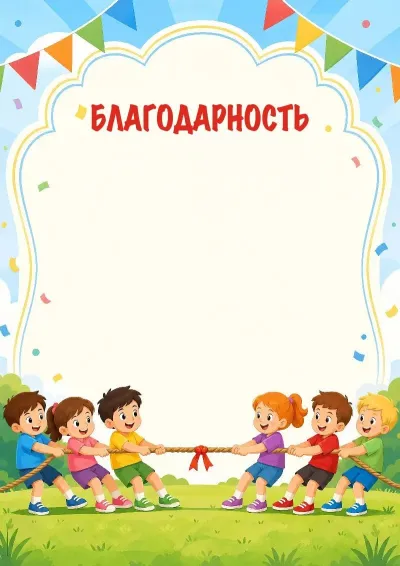 Шаблон благодарности «Веселые старты»