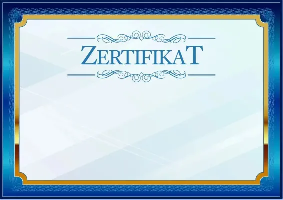 Feierliche Zertifikat-Vorlage «Blau in Gold»