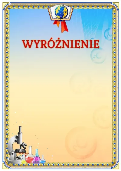 Szablon szkolnego wyróżnienia «Siła chemii»