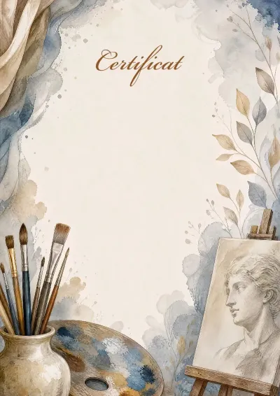 Modèle de certificat « Étude à l'aquarelle »