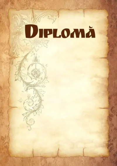 Șablon de diplomă artistică „Durabilitatea pergamentului”