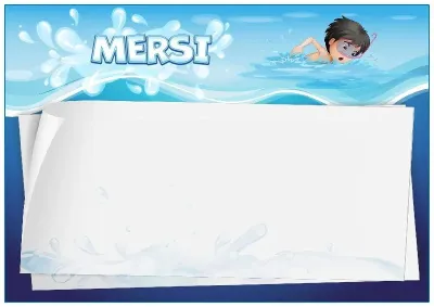 Modèle de lettre de remerciement pour enfant «Ma piscine»