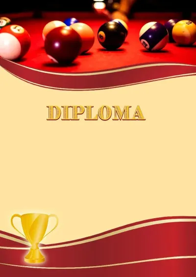 Sports diploma template «Billiards»