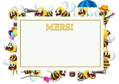 Modèle de lettre de remerciement pour enfants «Joyeuses abeilles»