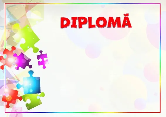 Șablon de diplomă pentru copii „Caleidoscop de culori”