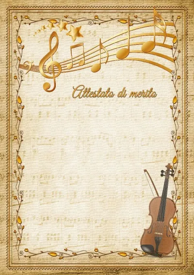 Modello di attestato musicale 'Violino'