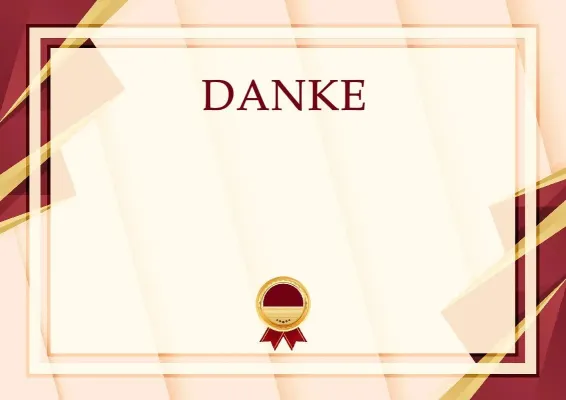 Vorlage für ein feierliches Dankschreiben «Erfolgsformel»